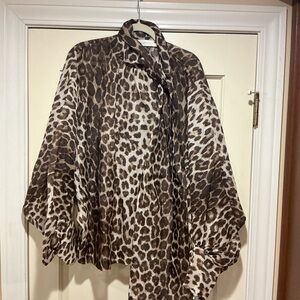 NWOT Zimmermann Brown Animal Print Top, Size M